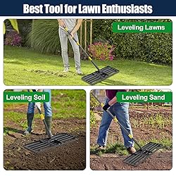 Heavy-Duty Lawn Leveling Rake 27x10 with