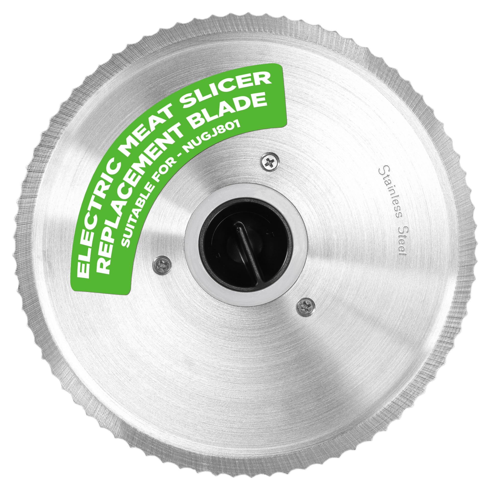 Photo 1 of NutriChef Stainless Steel Meat Slicer Blade | Electric Home Meat Slicer Blade Replacement for NUGJ801 | Precision-Cut Serrated Blade for Meat Slicing | 7.83-Inch 0.05-Inch Blade Thickness