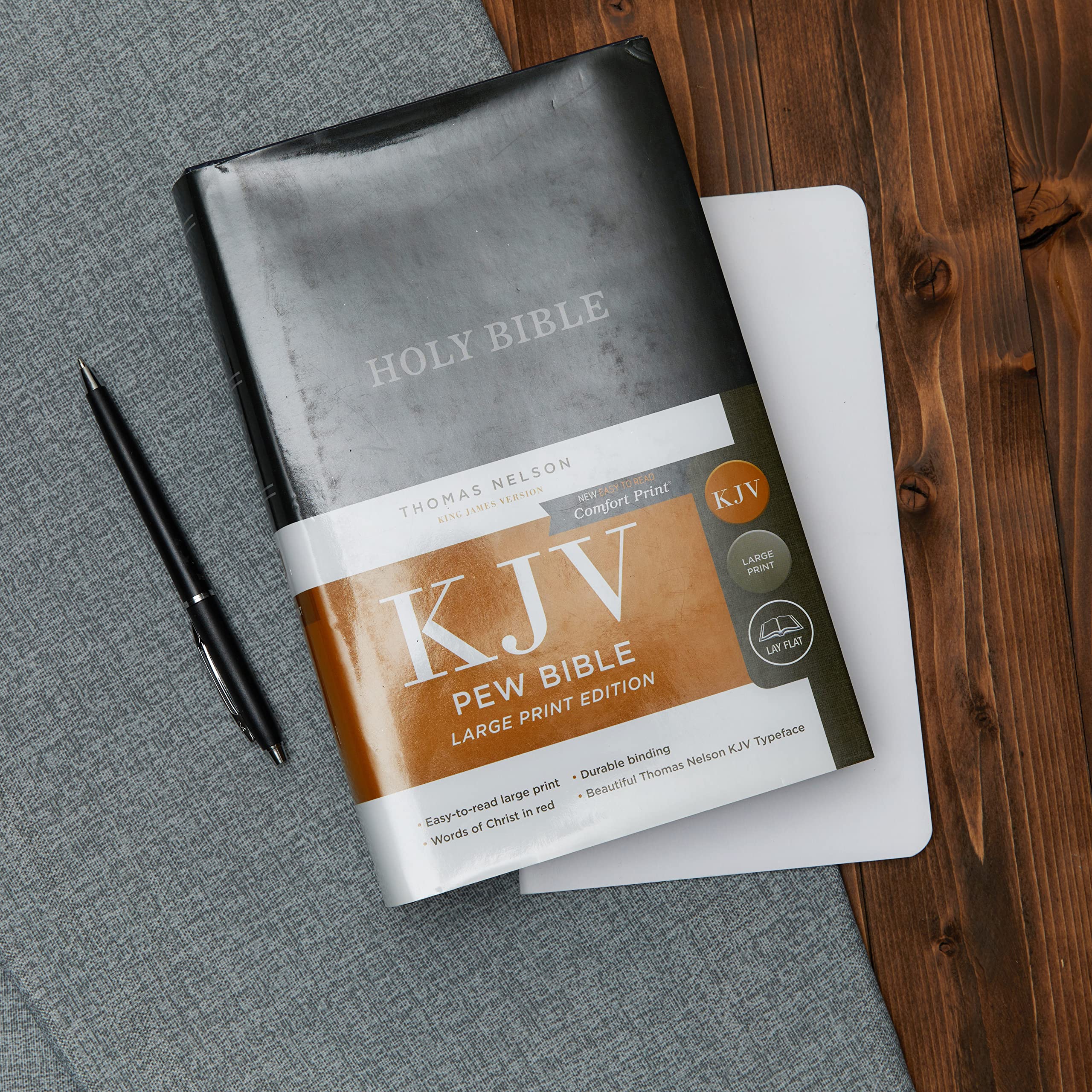 KJV, Pew Bible, Large Print, Hardcover, Black, Red Letter, Comfort Print: Holy Bible, King James Version KJV, Pew Bible, Large Print, Hardcover, Black, Red Letter, Comfort Print: Holy Bible, King James Version Hardcover Audio CD