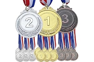 GOLDGE 18 Award Medals - Ideal for Sports, Competitions, Parties, Spelling Bees & Olympics - 2 Inches - Comes in a Set of 18. Also Available in Gold, Silver and Bronze - Perfect Prizes for Winners