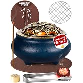Frankincense Resin Incense Burner Set and Censer with Ash Catcher – Incense Holder for Charcoal, Sticks & Cones | Heat-Resistant Metal Design for Home, Meditation, Yoga