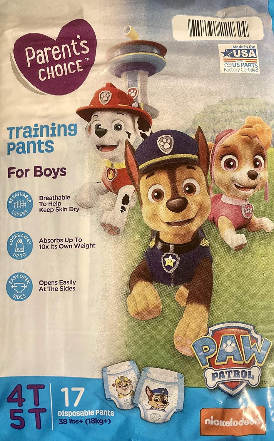 parents choice pull ups 4t