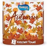 Hankeez Autumn Printed Paper Towels, 2 Rolls - 2-Ply - 70 Sheets per Roll - Absorbent, Festive Fall Kitchen Towels