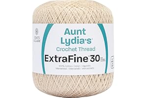 RED HEART Coats Crochet Aunt Lydia's Crochet, Cotton Extra Fine Size 30, Natural (180-226)