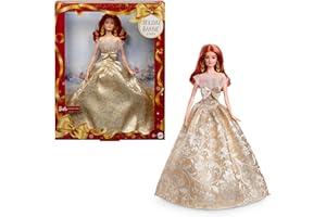 Barbie Holiday Barbie Red Hair Signature Black Pretend Doll House Pretend Play 6 Years and Up Gold JBH99