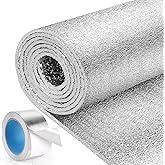 HADOR Reflective Window Film Insulation Roll 48 in X 10 Feet, Foil Aluminum Roll Double-Sided Foam Core, Summer Window Heat B