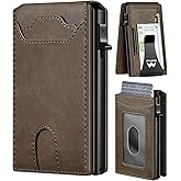 Card Wallet for Men Slim Minimalist: Smart Pop Up Wallets with Money Clip - RFID Front Pocket Credit Card Holder - Gift for Men Husband