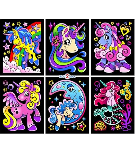 6 Coole Tier-Poster Zum Ausmalen – Flauschiger Samt, 20x25 Cm, Für Kids & Erwachsene