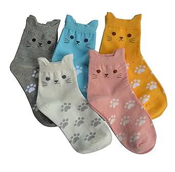 Jielucix Süße Socken aus Baumwolle Geschenk für Frauen 5 Paare
