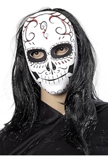 Verkleidungs Accessoires Skelett Maske Schadel Sugar Skull La Catrina Mexikanische Totenmaske Todesmaske Omnia Ae