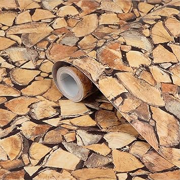 CVANU Self Adhesive Wood Grain Wallpaper Waterproof Old Furniture Vinyl Stickers Wooden