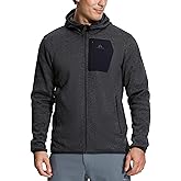 Pioneer Camp Men's Full Zip Fleece Jacket with Hood Chest Pocket Winter Warm Lightweight Outwear Coat Hiking Climbing Skiing