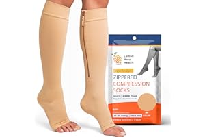 Lemon Hero Zipper Compression Socks 15-20 mmHg Open Toe, Medical Zip Up Compression Stockings for Women and Men - Improves Blood Circulation, Relieves Pain & Swelling