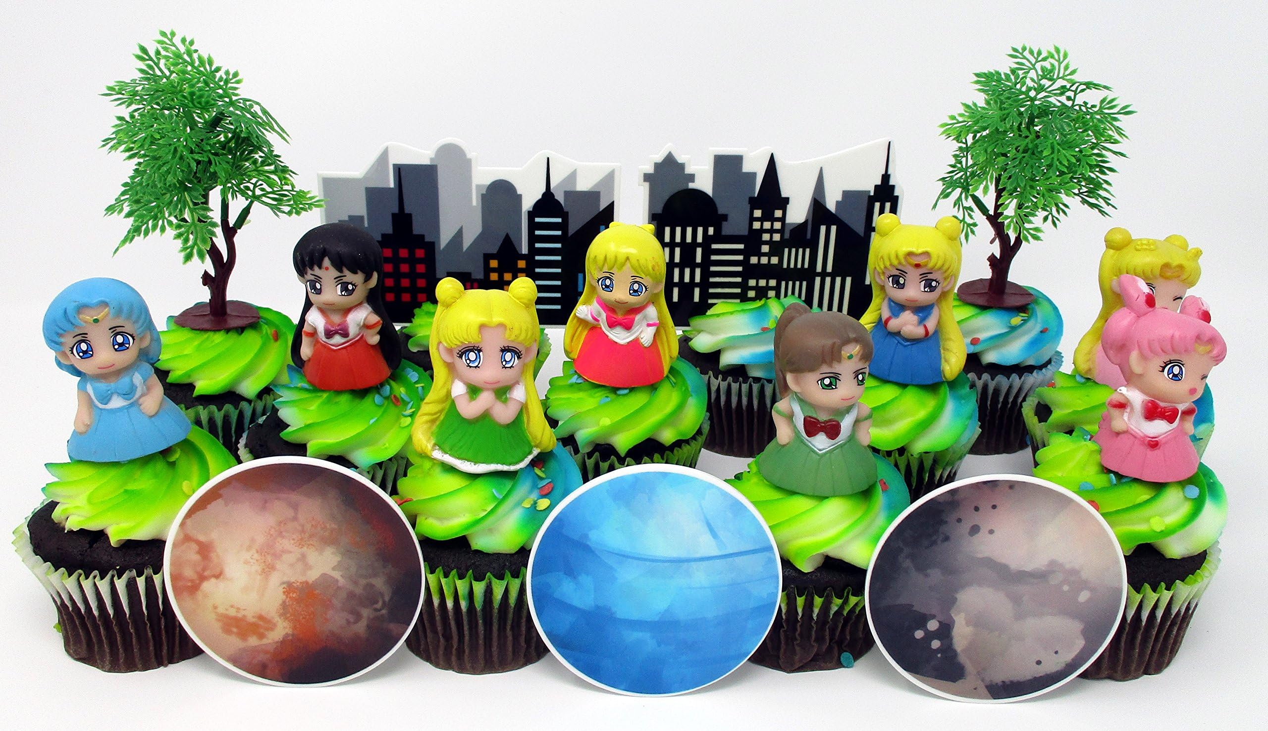 SAILOR MOON and Friends Birthday Party Cupcake Topper Set