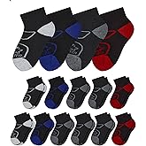 STARTER Boys Half Cushion Quarters Contrast Heel/Toe Socks 15 pack