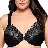 Posture Back Front-Closure Plus Size Wonderwire Lace Bra Underwire #1255