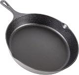 nuovva Pre-Seasoned Cast Iron Skillet 10in Frying Pan Oven Safe Black