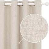 Deconovo Blackout Curtains Pale Khaki W52 x L72 Eyelet Thermal Insulated Pair