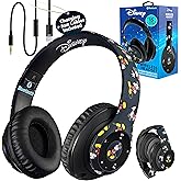 Disney Mickey Mouse Bluetooth Headphones Over Ear, Wireless and Wired Foldable Headset Built-in Microphone - Birthday Gift Ad