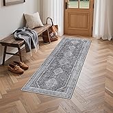 GENIMO Runner Rug 2x5 Non Slip Machine Washable Hallway Runner Rug, Low Pile Lightweight Rugs for Entryway, Hallway, Kitchen and Corridor, Vintage Grey