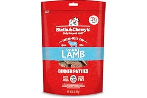 Stella & Chewy's Freeze Dried Raw Dinner Patties – Grain Free Dog Food, Protein Rich Dandy Lamb Recipe – 25 oz Bag