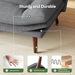 Marsail Futon Sofa Bed, Futon Couch with Adjustable