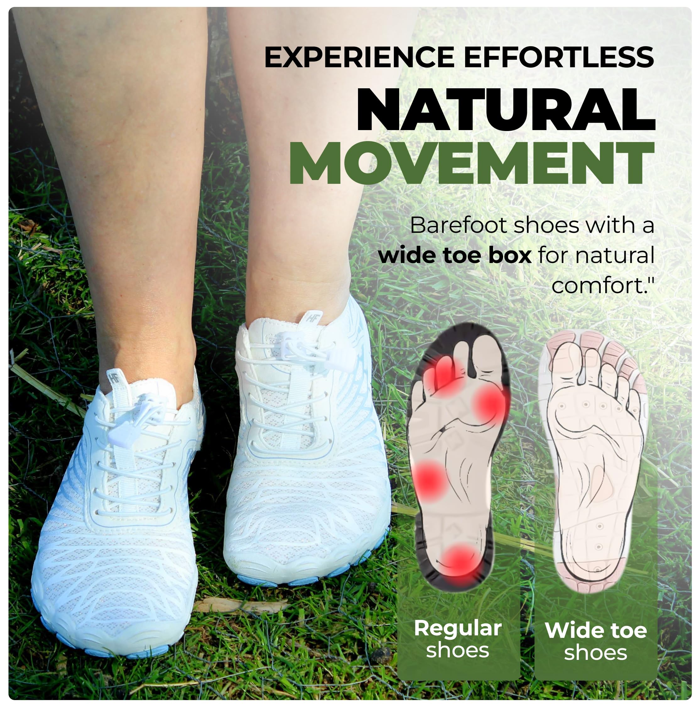 Hike Footwear Lazuli Pro - Healthier and Comfortable Feet with Barefoot Shoes, Lightweight Flexible, Arch Support, Wide Walking Shoes (Unisex)