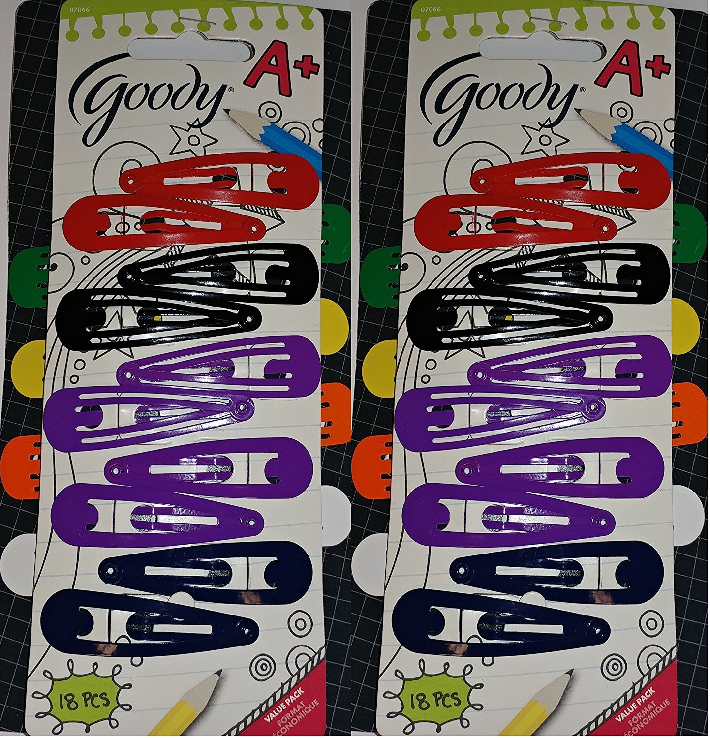 Goody Girls Contour Clips (Assorted Colors), (18 Count]) ([2 Pack)