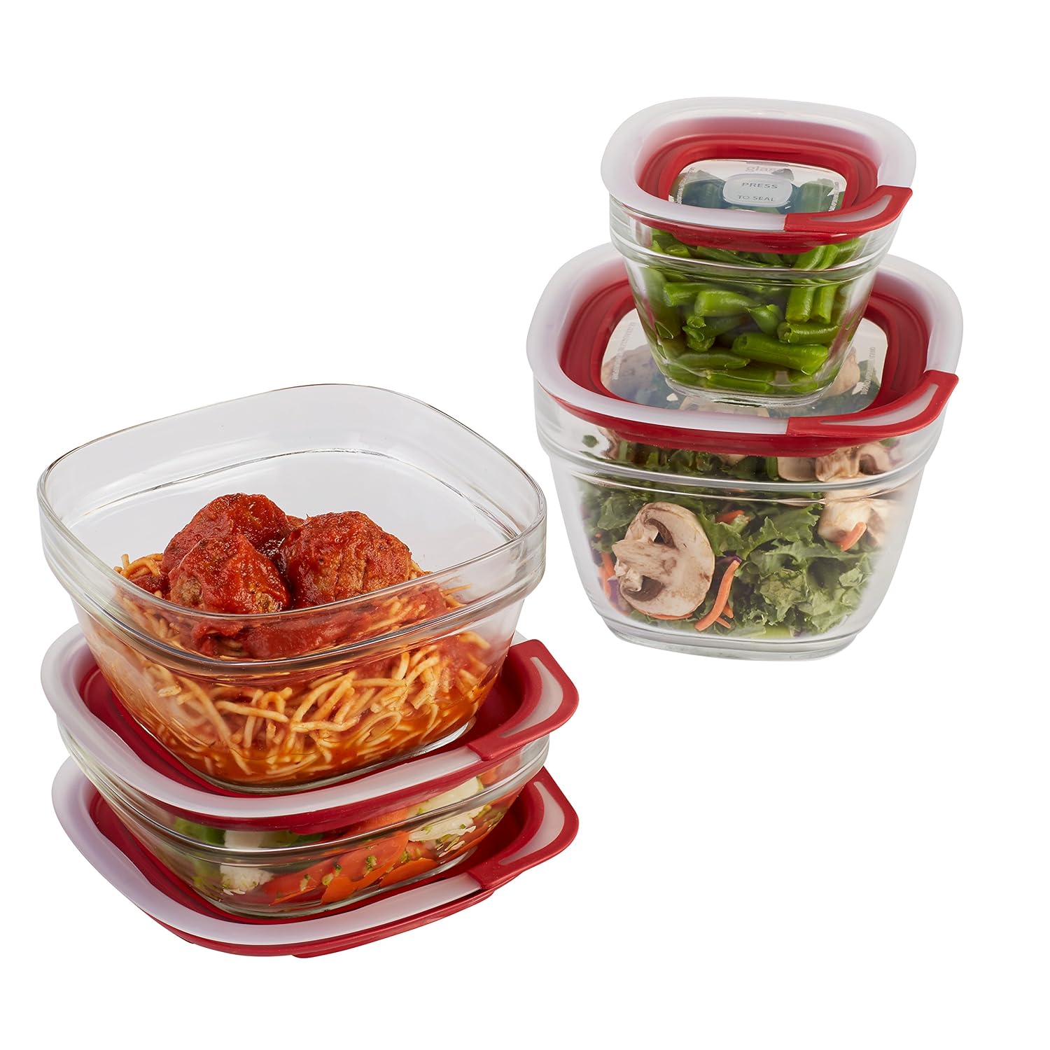 Rubbermaid Easy Find Lid Food Storage Container, Glass, 8piece Set
