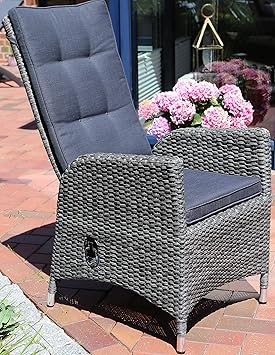 Destiny Sessel Tampa Komfortsessel Hochlehner Verstellsessel Polyrattan Alu