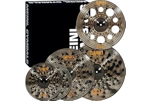 Meinl Cymbals Classics Custom Dark Complete Box Set for Drums, 4-pc 15/18/20/22-inch, Made in Germany (CCD502+18)