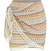 ZAFUL Mini Skirts for Women Side Slit Tie High Waist Stretchy Stripe Ruched Casual Short Skirt for Beach Vacation