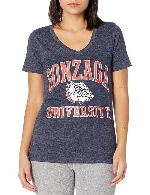 Blue 84 Women's Gonzaga Bulldogs Heathered Team Color Confetti T Shirt, Gonzaga Bulldogs Navy, Medium