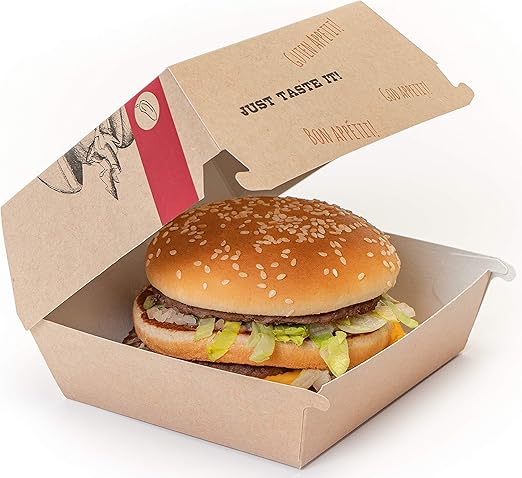 BBQ Just Taste it - Caja para Hamburguesas Talla L (50 Unidades).: Amazon.es: Hogar