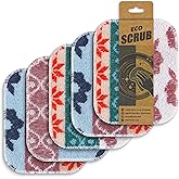 Amarelle GEN II Dish Washing Scrubbers (5-Pack), Made in Green Kitchen Scrubbers for Dishes, Non Scratch Pot &amp; Pan Scrubber, Dual-Sided Heavy-Duty Scouring Pads, Reusable (Nordic Folk)