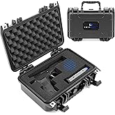 CASEMATIX Hard Gun Case for Pistols – TSA Approved Waterproof & Shockproof Handgun Case for 9mm, Compact Pistols, and Accessories – Secure Travel Carrying Case with Foam Protection