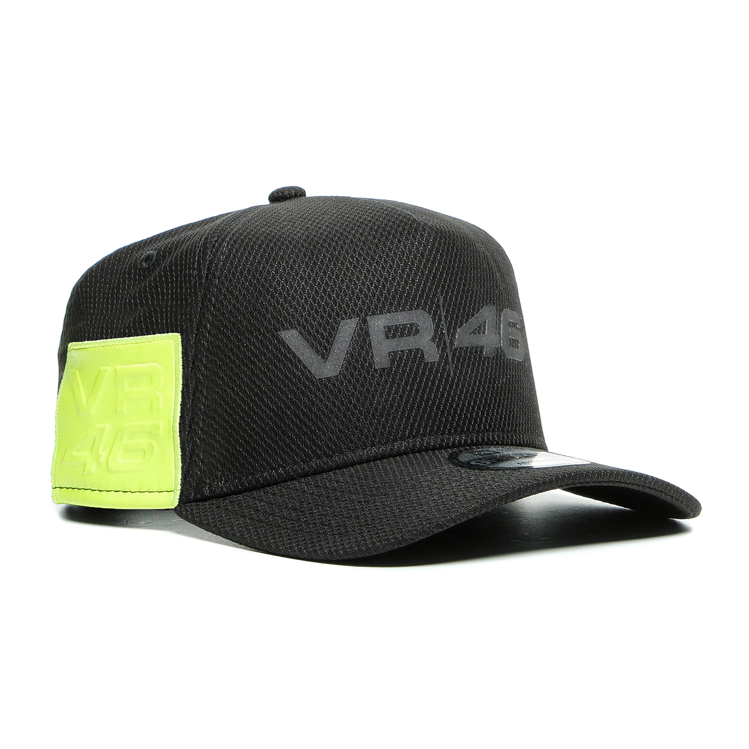 Dainese VR46 9Forty Cap, Baseball Cap, for Men and Women, Black/Fluo-Yellow, N