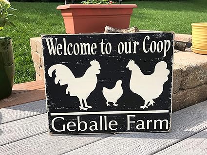 Amazoncom Swqaa Personalized Chicken Coop Sign Chicken Sign