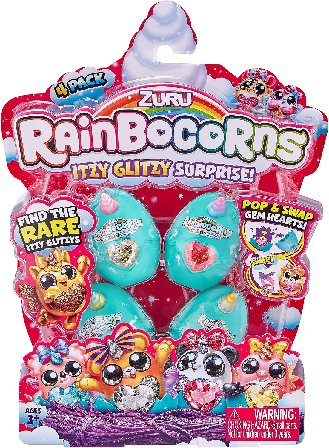 Rainbocorns Itzy Glitzy Surprise Collectible Eggs, Pink - Image 3