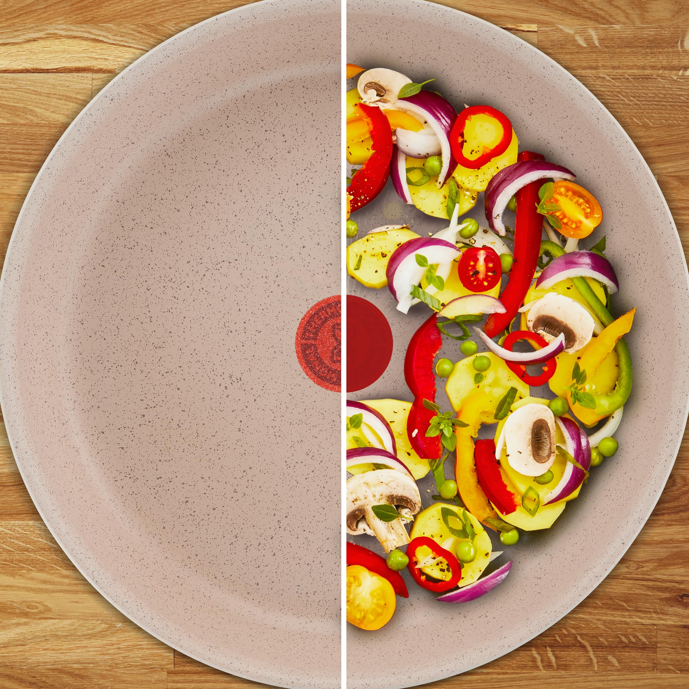 Tefal G29304 Delight Bratpfanne 24 cm | unbedenkliche Antihaftversiegelung | Thermo-Signal Temperaturanzeiger | 100% recycelter Aluminium-Körper | induktionsgeeignet | Made In France | Sandstein 5