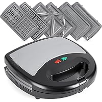 Best Choice Products 3-in-1 750W Dishwasher Safe Non-Stick Stainless Steel Electric Sandwich Waffle Panini Maker Press w…