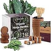 Organic Indoor Lettuce & Greens Garden Starter Kit - Certified USDA Organic Non GMO - Includes Spinach, Kale, Red Romaine, Lo