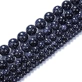 Natural Stone Beads 10mm Blue Sand Stone Round Loose Beads Crystal Energy Stone Healing Power for Jewelry Making DIY,1 Strand 15"