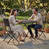 Garden Vida Capri 2 Seater Rattan Bistro Set Outdoor Furniture (Brown) view 5