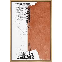 SIGNWIN Framed Canvas Print Wall Art Brown Block with Black Brushstroke Abstract Texture Illustrations Impressionism Contemporary for Living Room, Bedroom, Office - 16