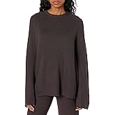 The Drop Women's Alice Crew-Neck Back-Slit Ribbed Pullover Sweater