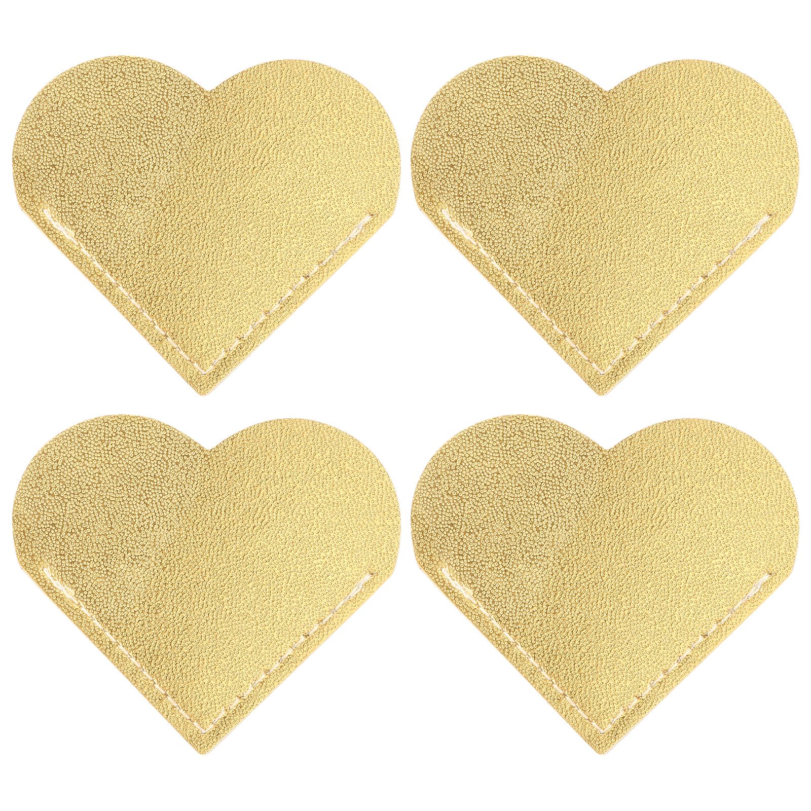 PATIKIL Corner Bookmarks, 4 Pack Heart Shape PU Leather Book Marks Page Markers Cute Page Clip for Men Women Teacher Reader Book Lover Writers, Gold