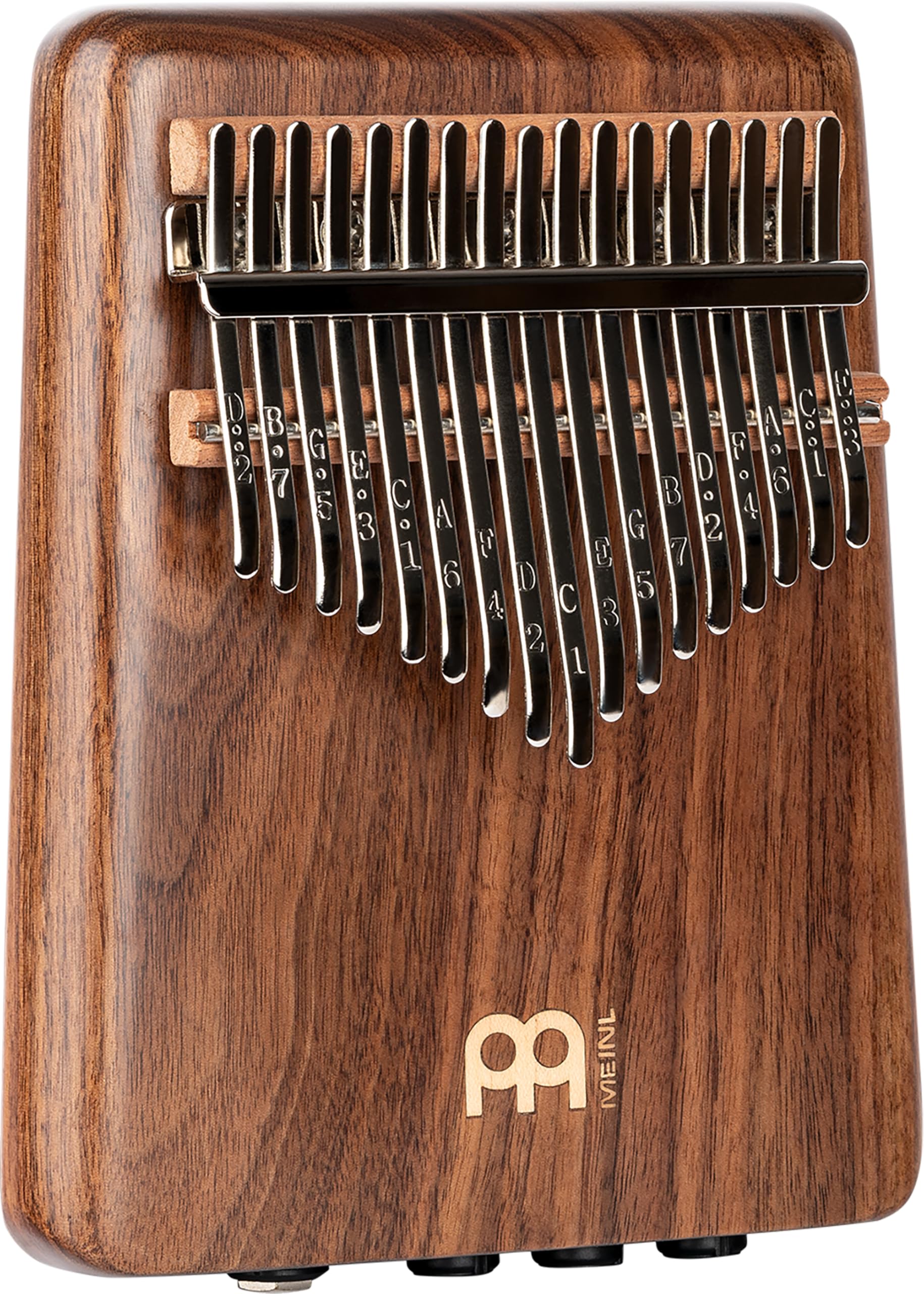 Meinl Percussion Solid Pickup Kalimba - Thumb Piano with Pickup - Tuning D B G E C A F D C E G B D F A C E - Walnut, Natural (PKA17AW)