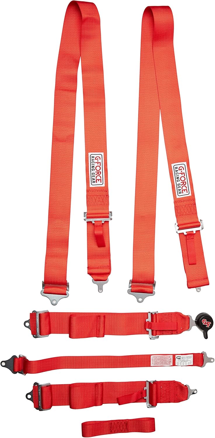 red 5 point harness