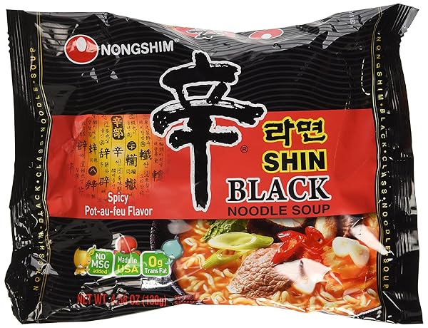 NONGSHIM SHIN RAMYUN BLACK – 4.58 OZ 4 PACKS (MADE IN USA)